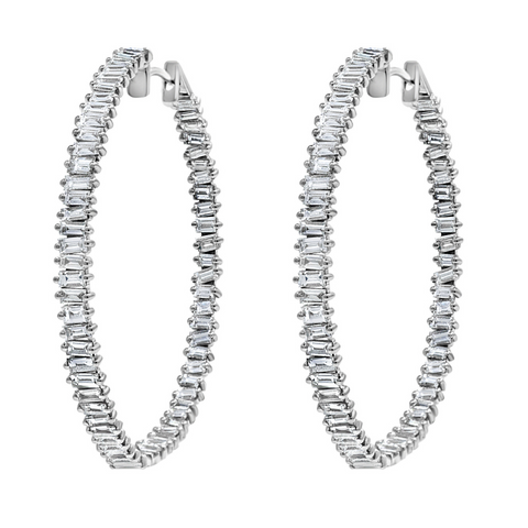 White Gold & Diamond Allure Feather Earrings
