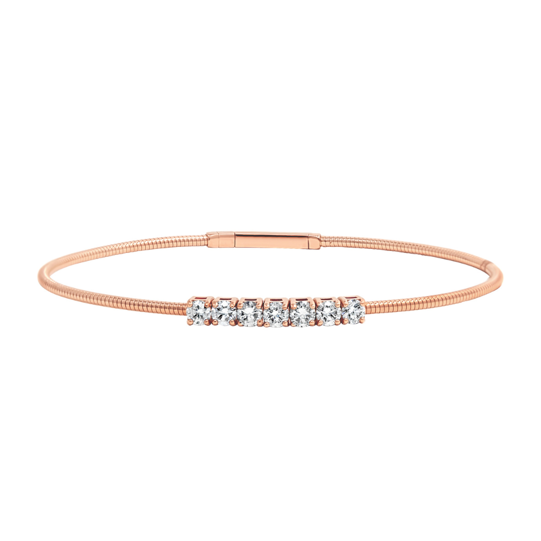 Horizon Diamond & Rose Gold Bangle