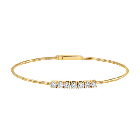 Diamond & Gold Trim Link Bracelet