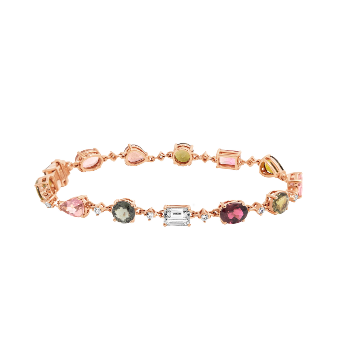 Tourmaline & Rose Gold Impression Bracelet