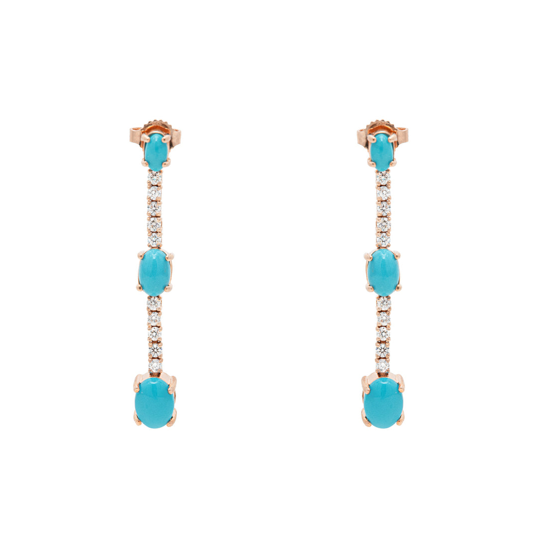 Turquoise Tonic & Rose Gold Earrings II