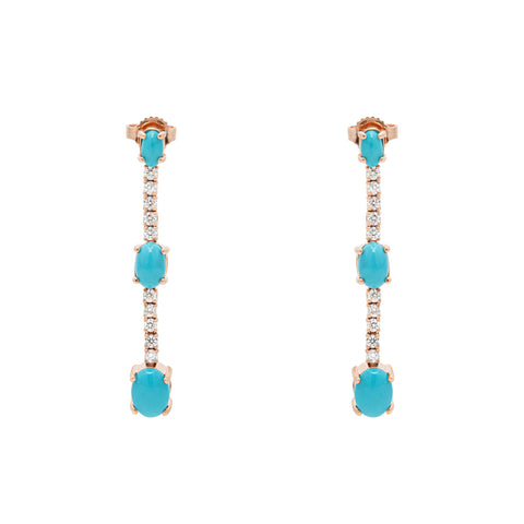 Sapphire & Diamond Deco Dangle Earrings