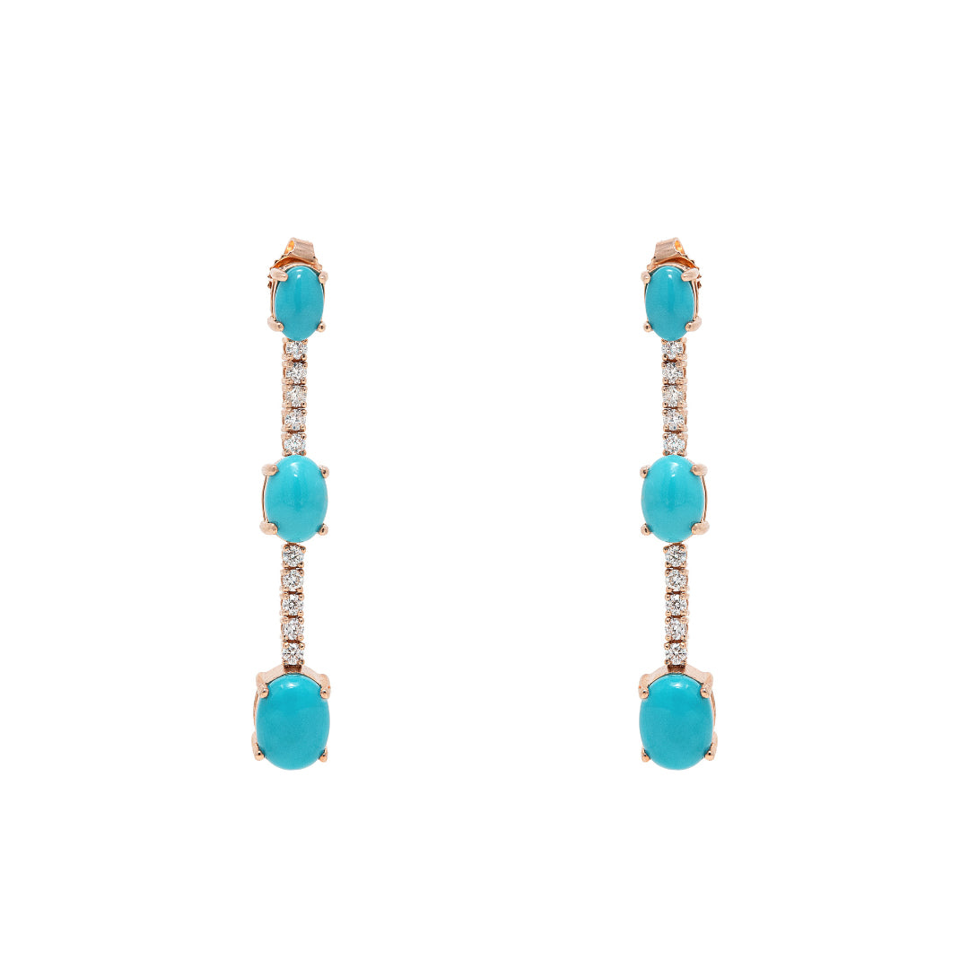 Turquoise Tonic & Rose Gold Earrings I