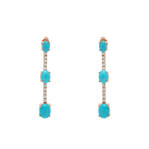 Djed Pillar Emerald & Onyx Earrings