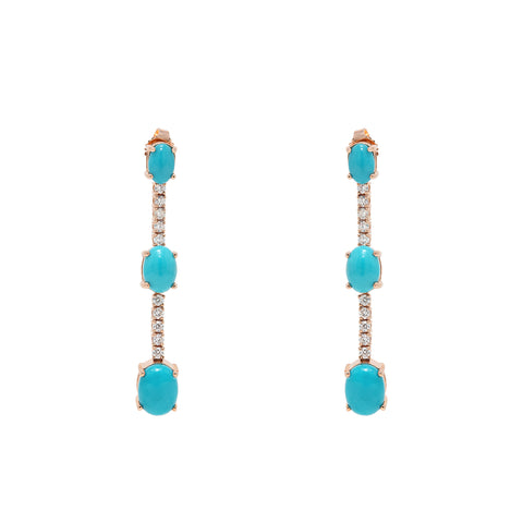 Yellow Gold & Diamond Small Rings of Saturn Earrings