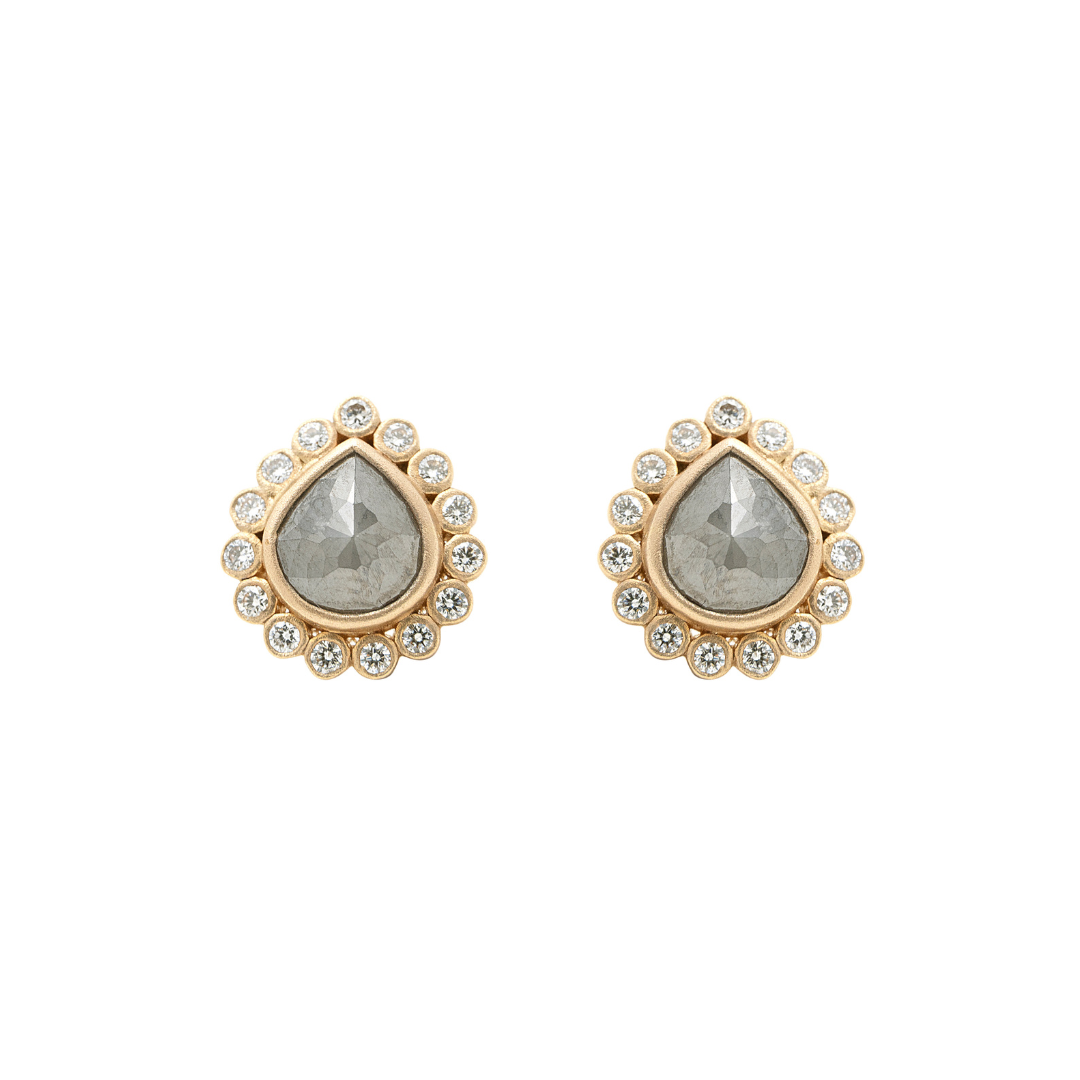 Grey Diamond Aphrodite Aura Earrings
