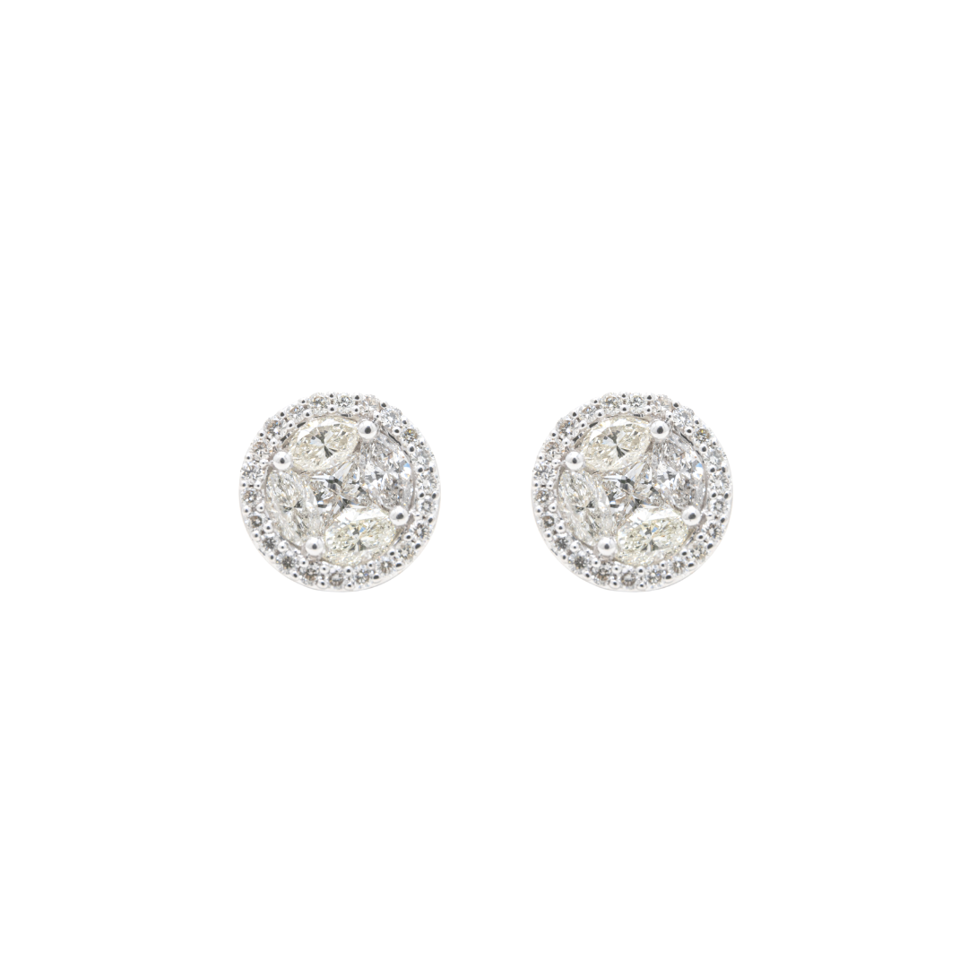 White Gold & Diamond Large Rings of Saturn Earrings II