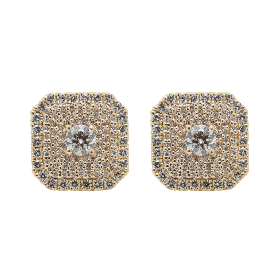 Diamond & Gold Octagon Oomph Earrings