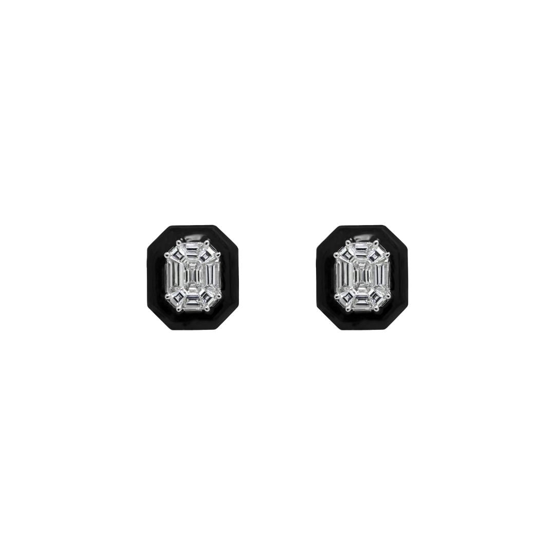 Octagon Hues Diamond Earrings
