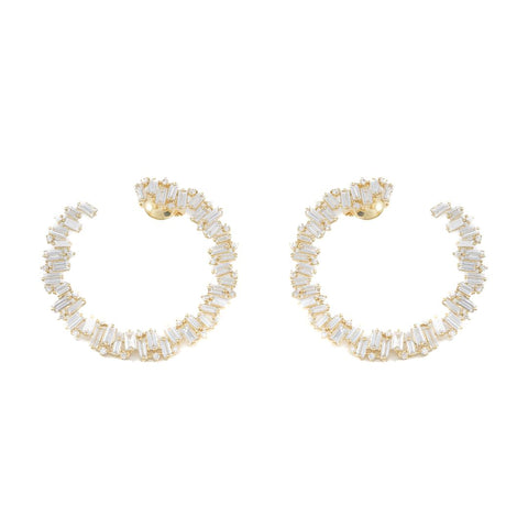 Yellow Gold & Diamond Small Rings of Saturn Earrings