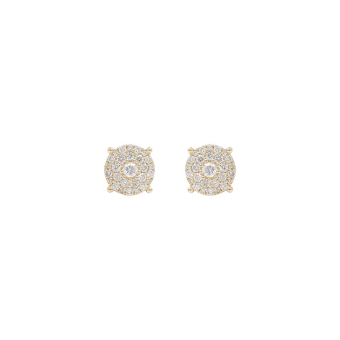 Yellow Gold & Diamond Small Rings of Saturn Earrings