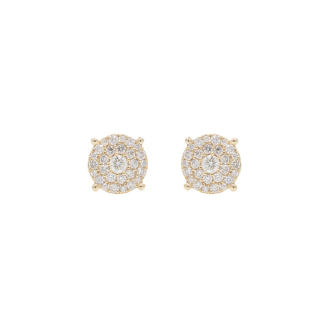 Yellow Gold & Diamond Small Rings of Saturn Earrings