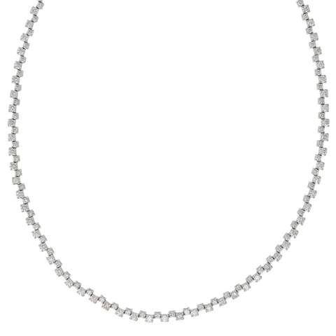 Yellow Gold Diamond Tennis Necklace