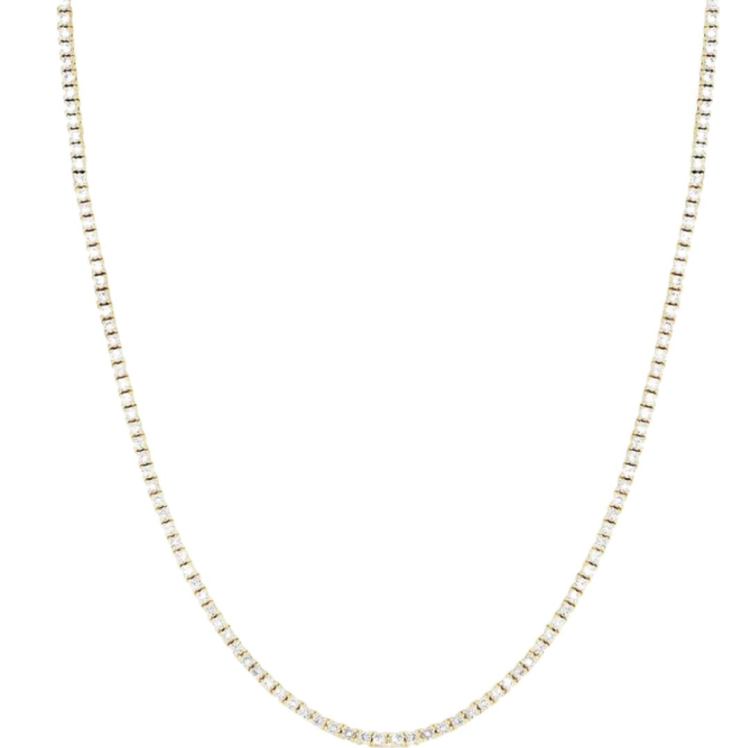 Yellow Gold Diamond Tennis Necklace
