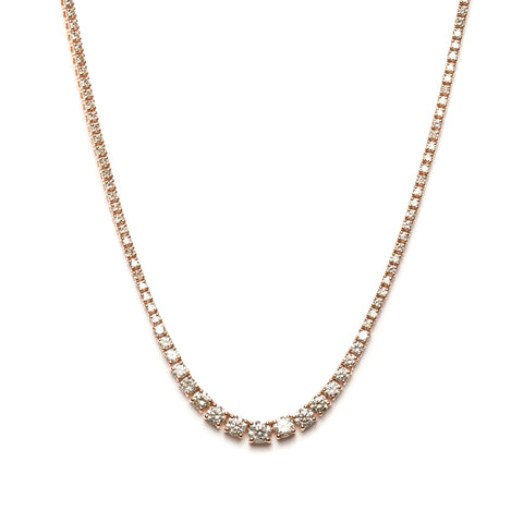 Yellow Gold Diamond Tennis Necklace