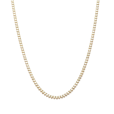 Yellow Gold Diamond Tennis Necklace