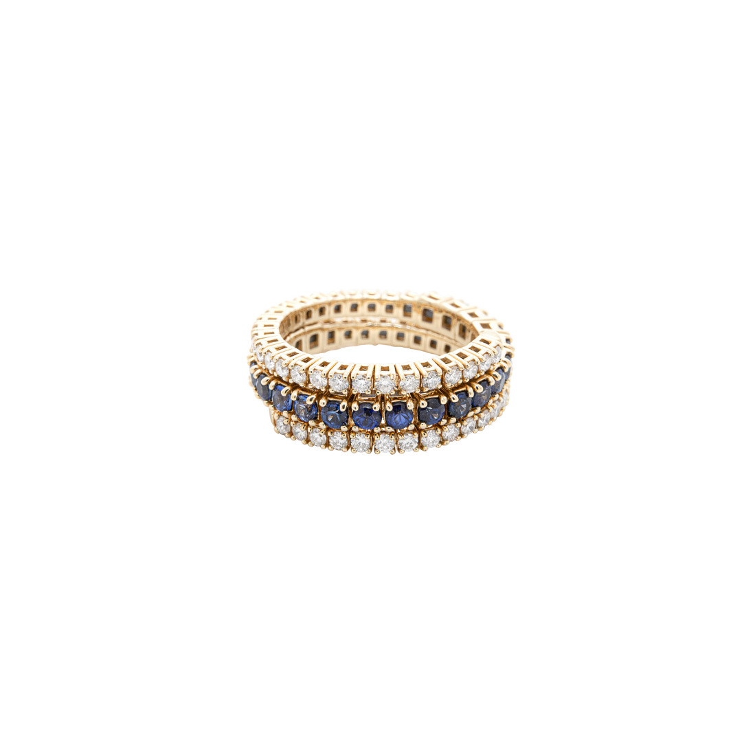 Shimmering Seascape Sapphire & Diamond Ring