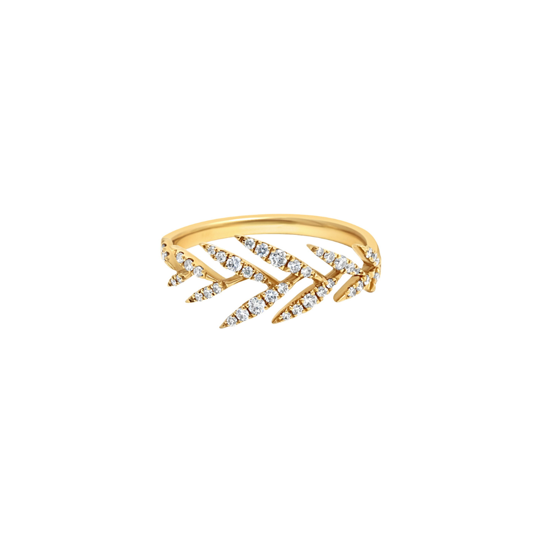 Yellow Gold & Diamond Alure Feather Ring
