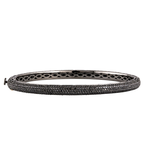 Large White Diamond Bangle