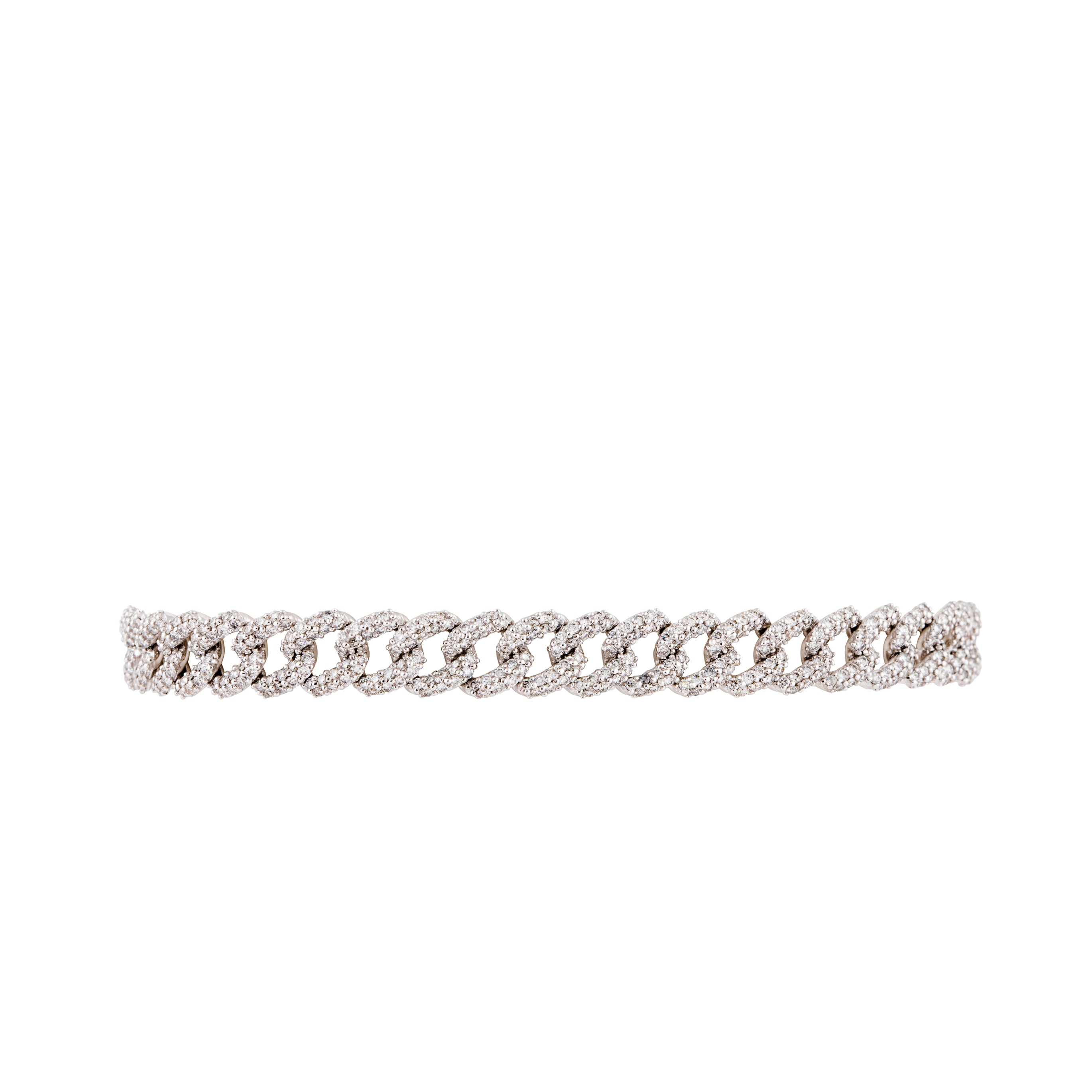 White Gold & Diamond Petite Braided Link Bracelet