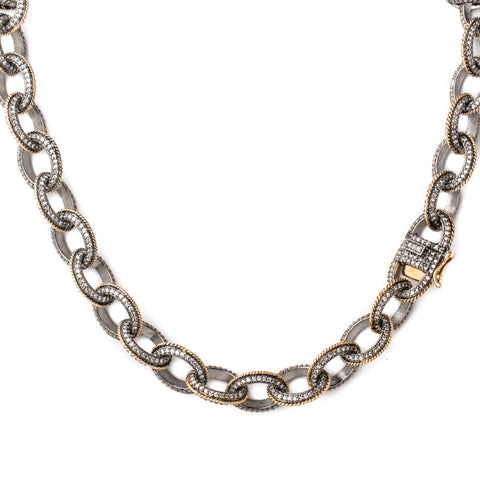 Yellow Gold Diamond Tennis Necklace