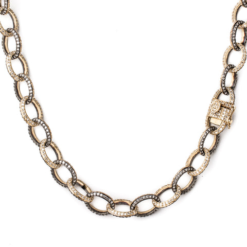 Yellow Gold Diamond Tennis Necklace
