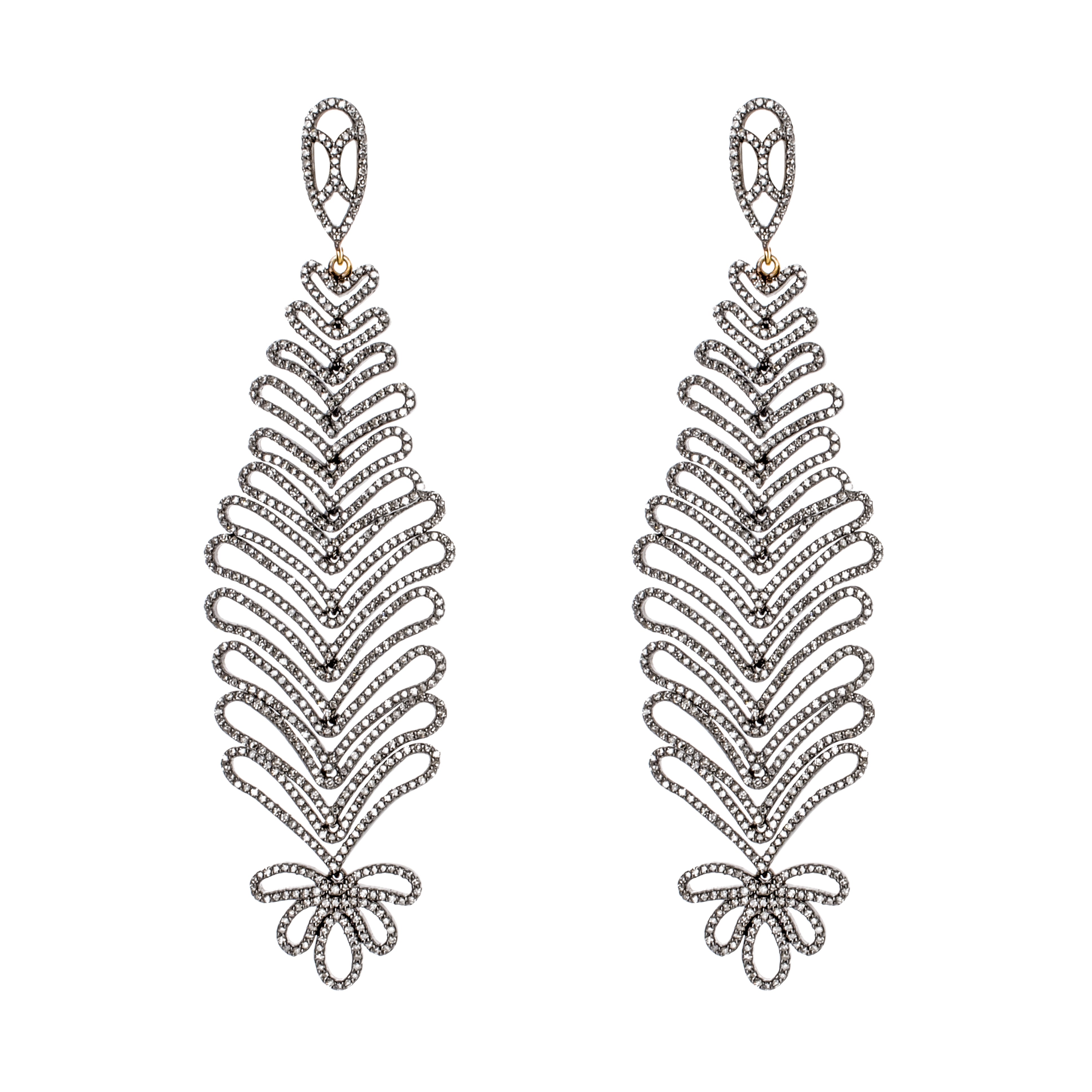 Diamond Leaf Earrings