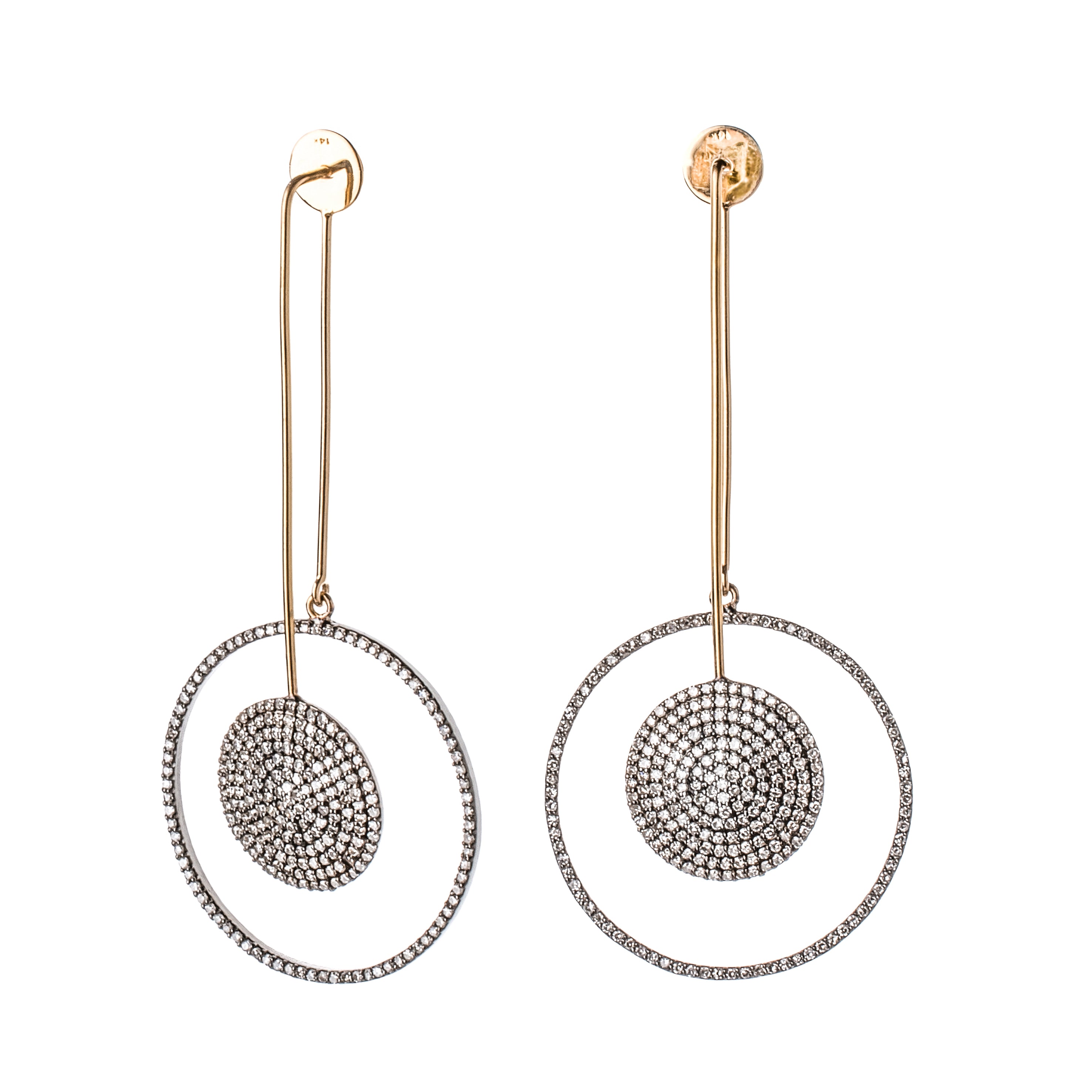 Moon Halo Diamond Earrings