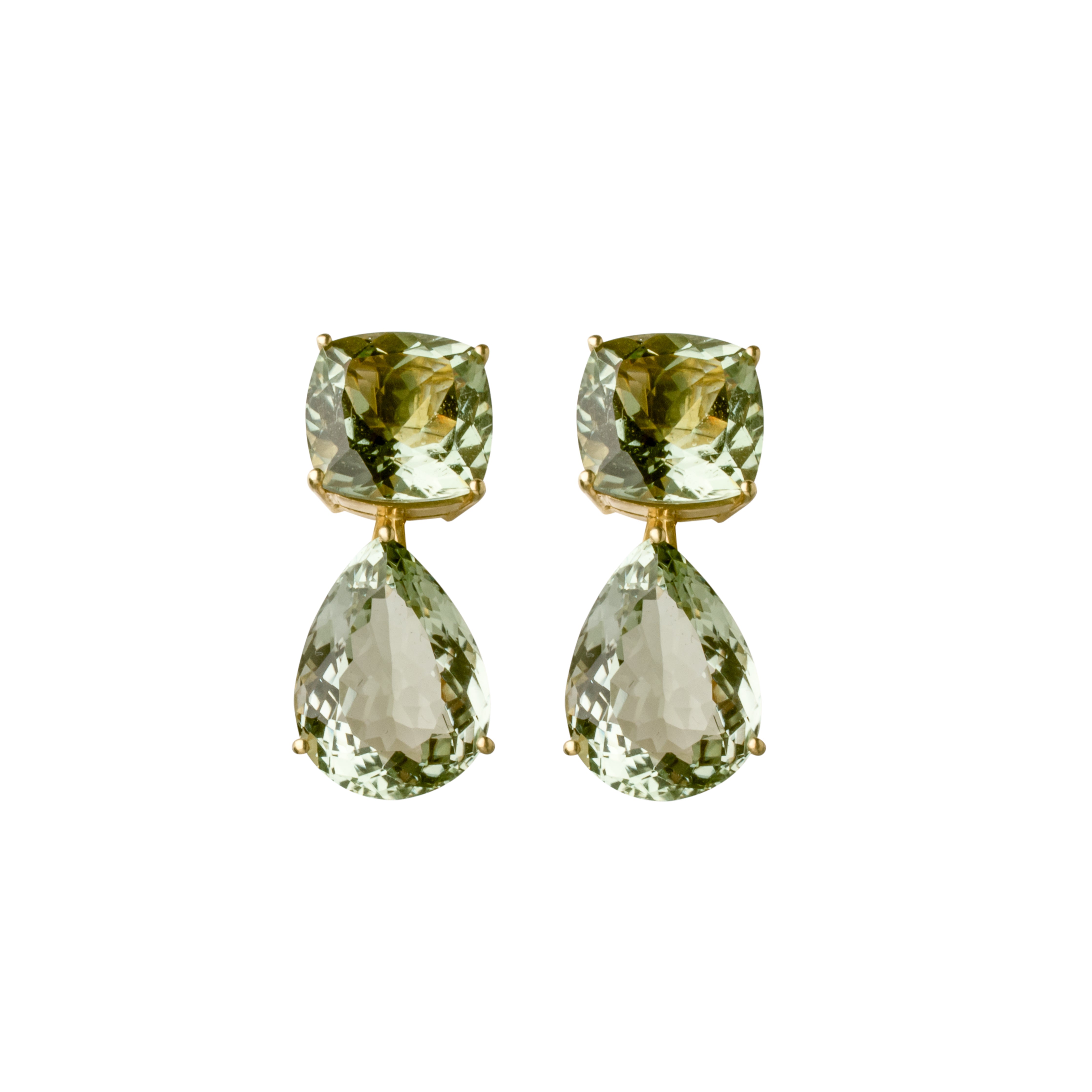 Green Amethyst Dharma Earrings