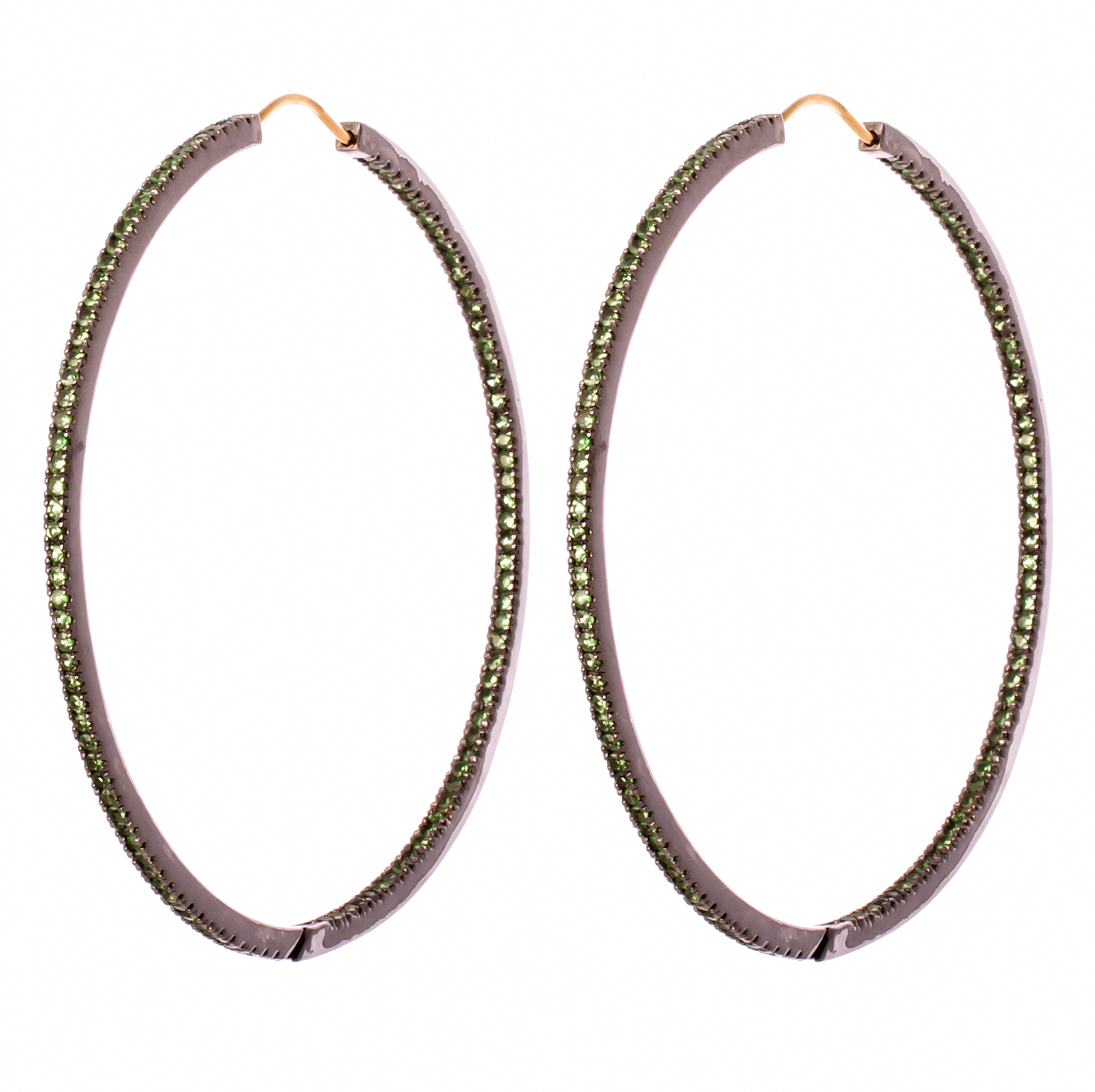Large Emerald Hoops