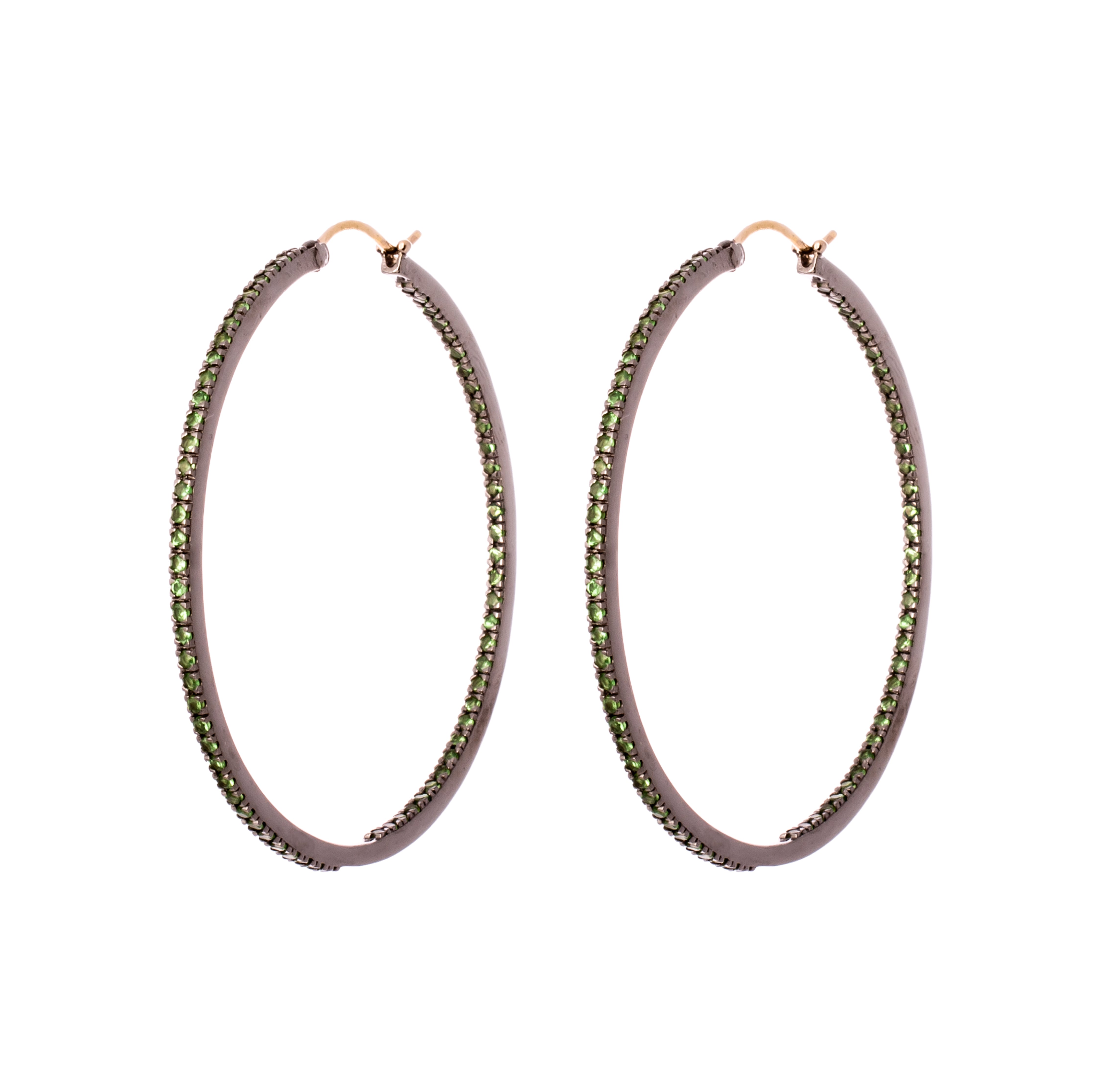 Medium Emerald Hoops