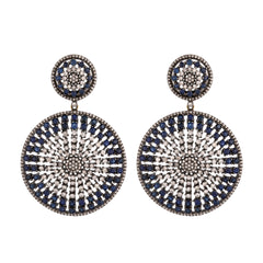 Sapphire & Diamond Mystic Mandala Earrings
