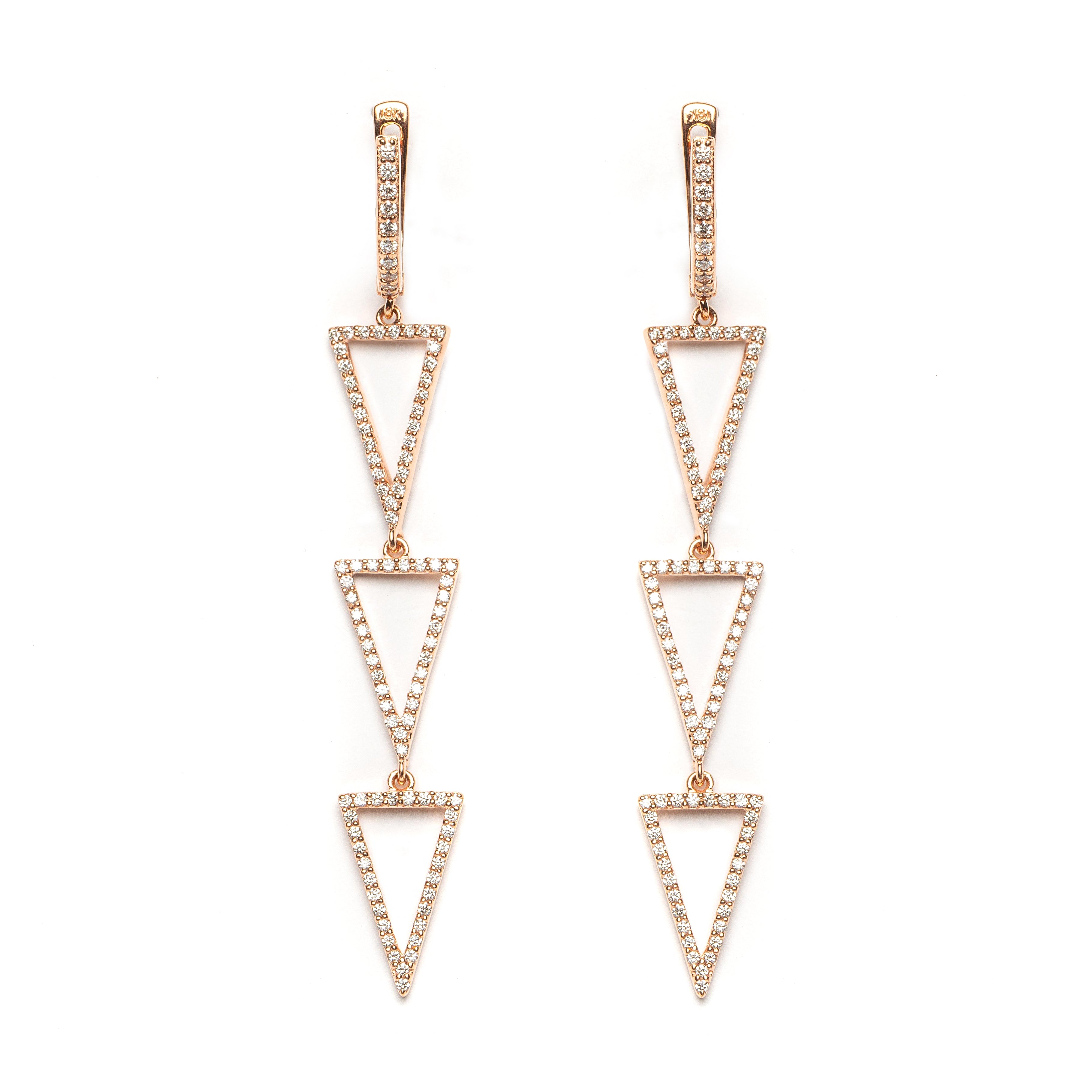 Rose Gold Path of Rebellion Diamond Earrings