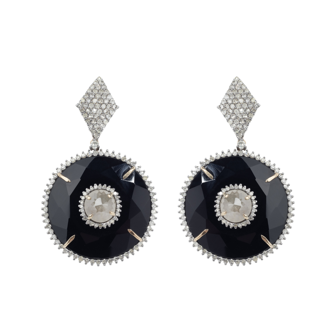 Onyx Shield Earrings