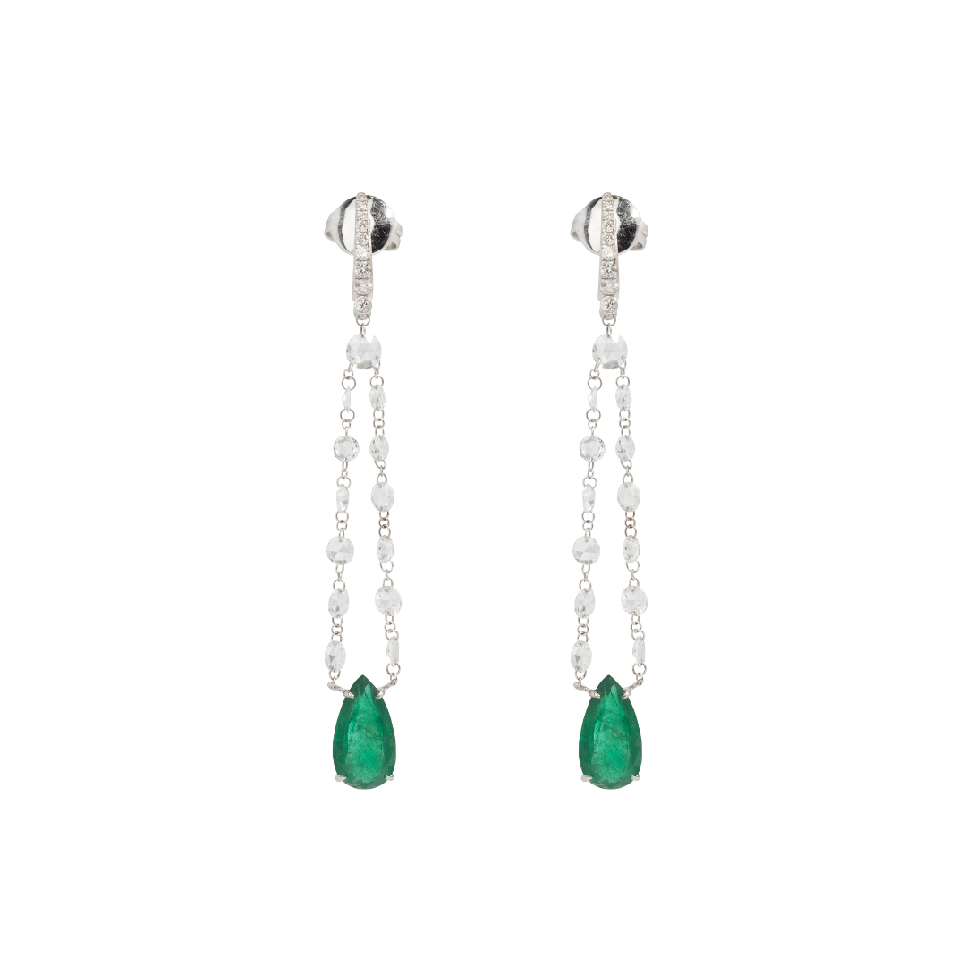 Feminine Desire Emerald Earrings