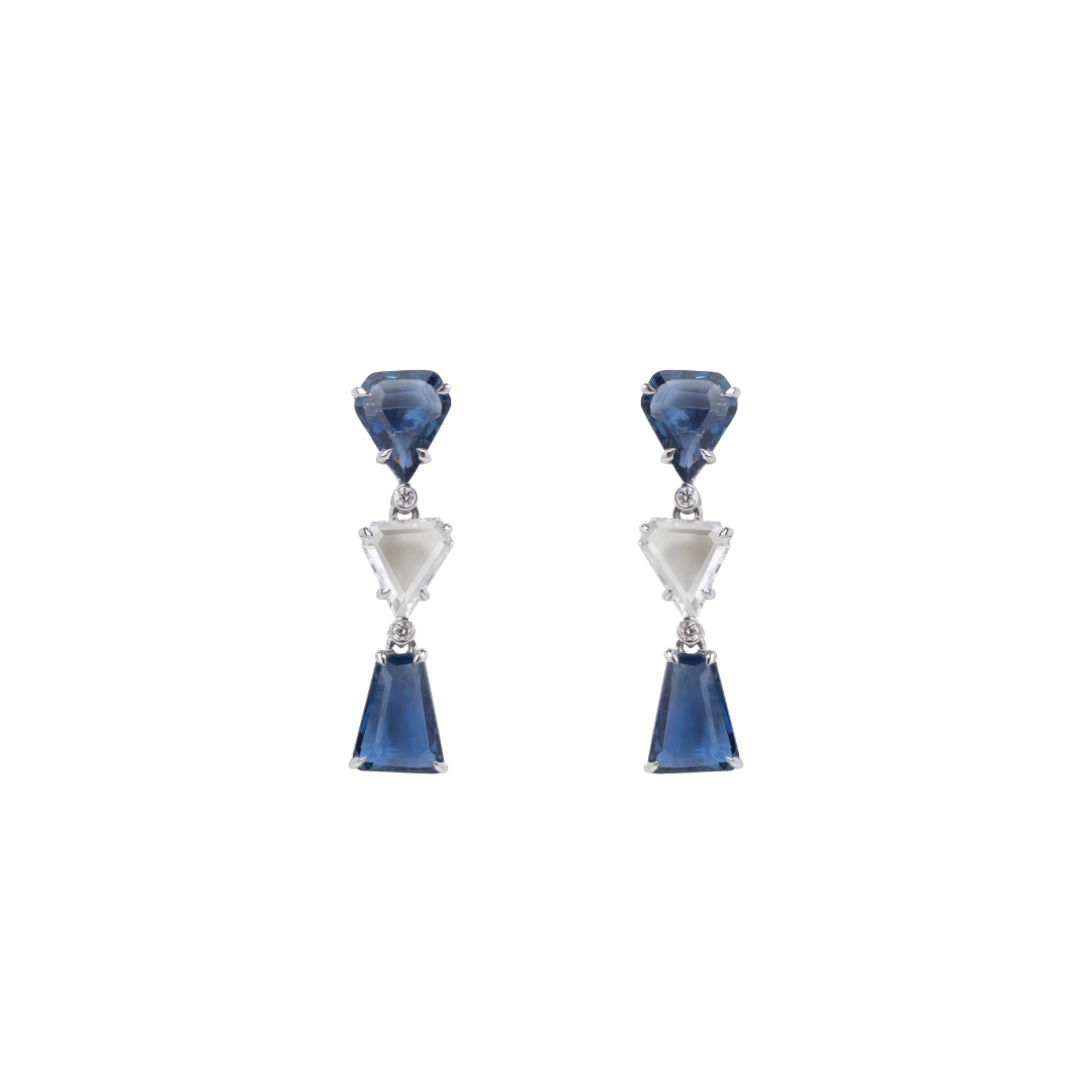 Ocean & Ice Sapphire & Diamond Earrings