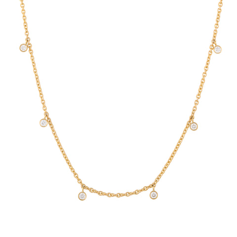 Yellow Gold Diamond Tennis Necklace