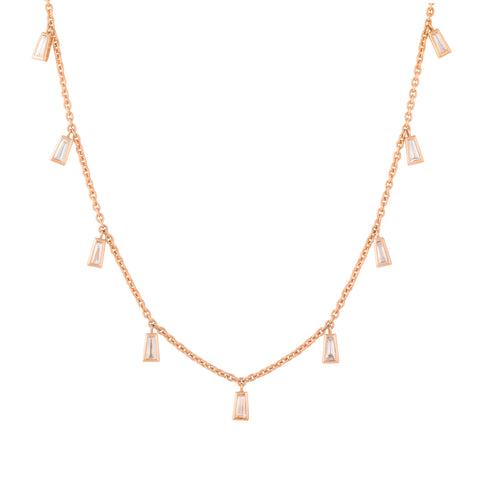 Yellow Gold Diamond Tennis Necklace