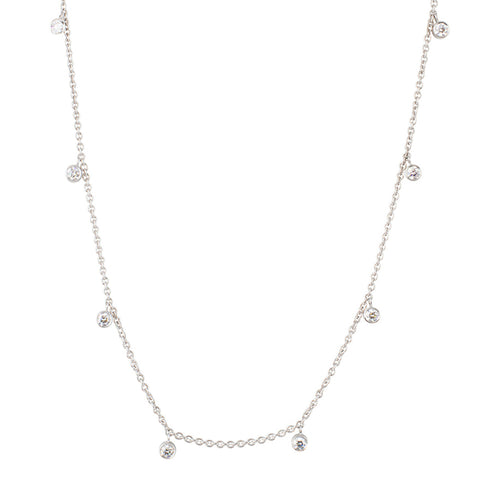 Yellow Gold Diamond Tennis Necklace