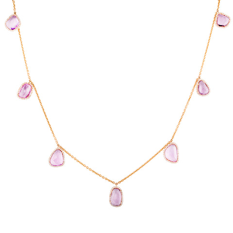 Yellow Gold Diamond Tennis Necklace