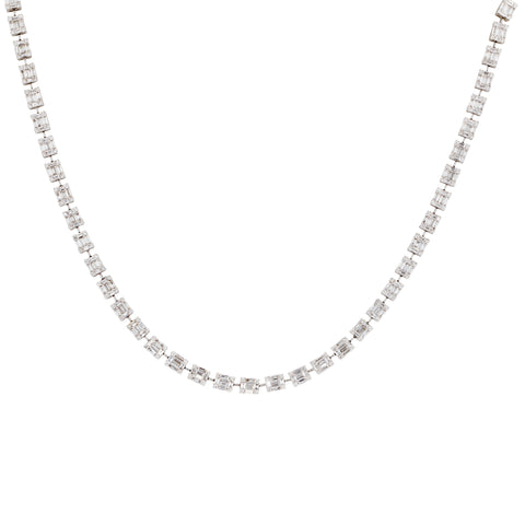 Yellow Gold Diamond Tennis Necklace
