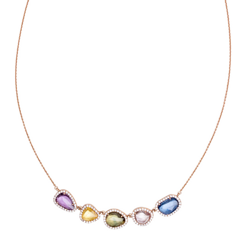Yellow Gold Diamond Tennis Necklace