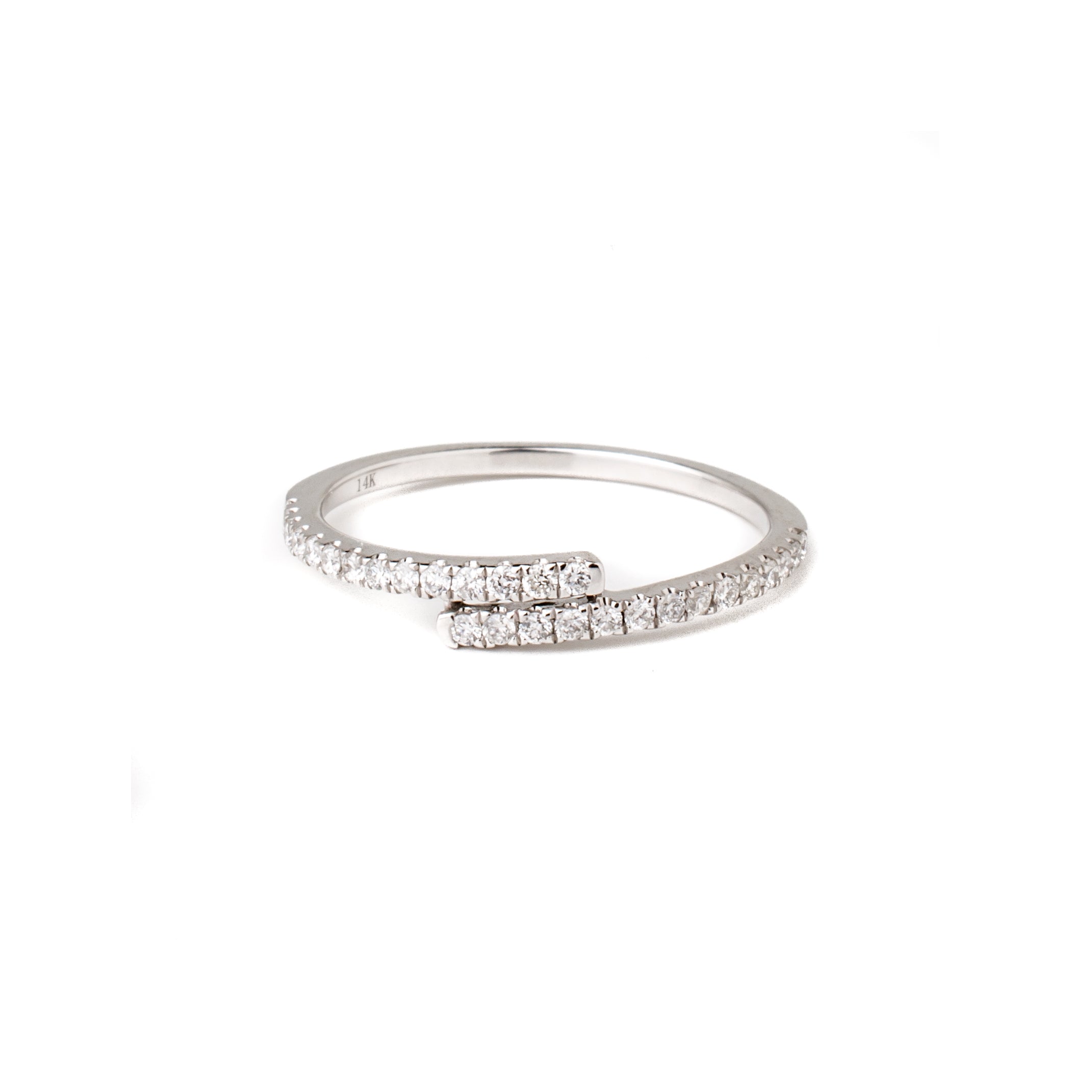 Layered Line Diamond White Gold Ring