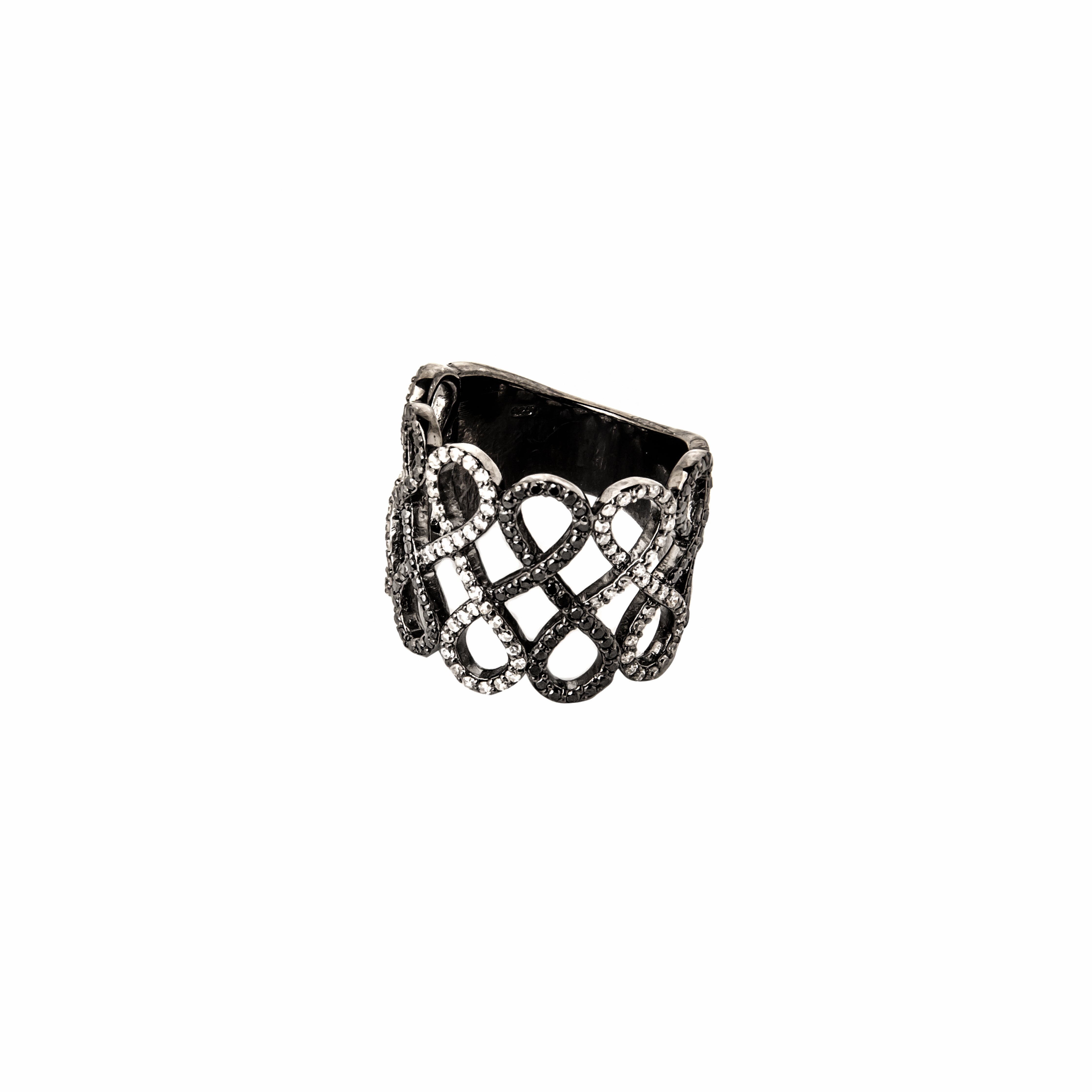 Black & White Diamond Infinity Ring