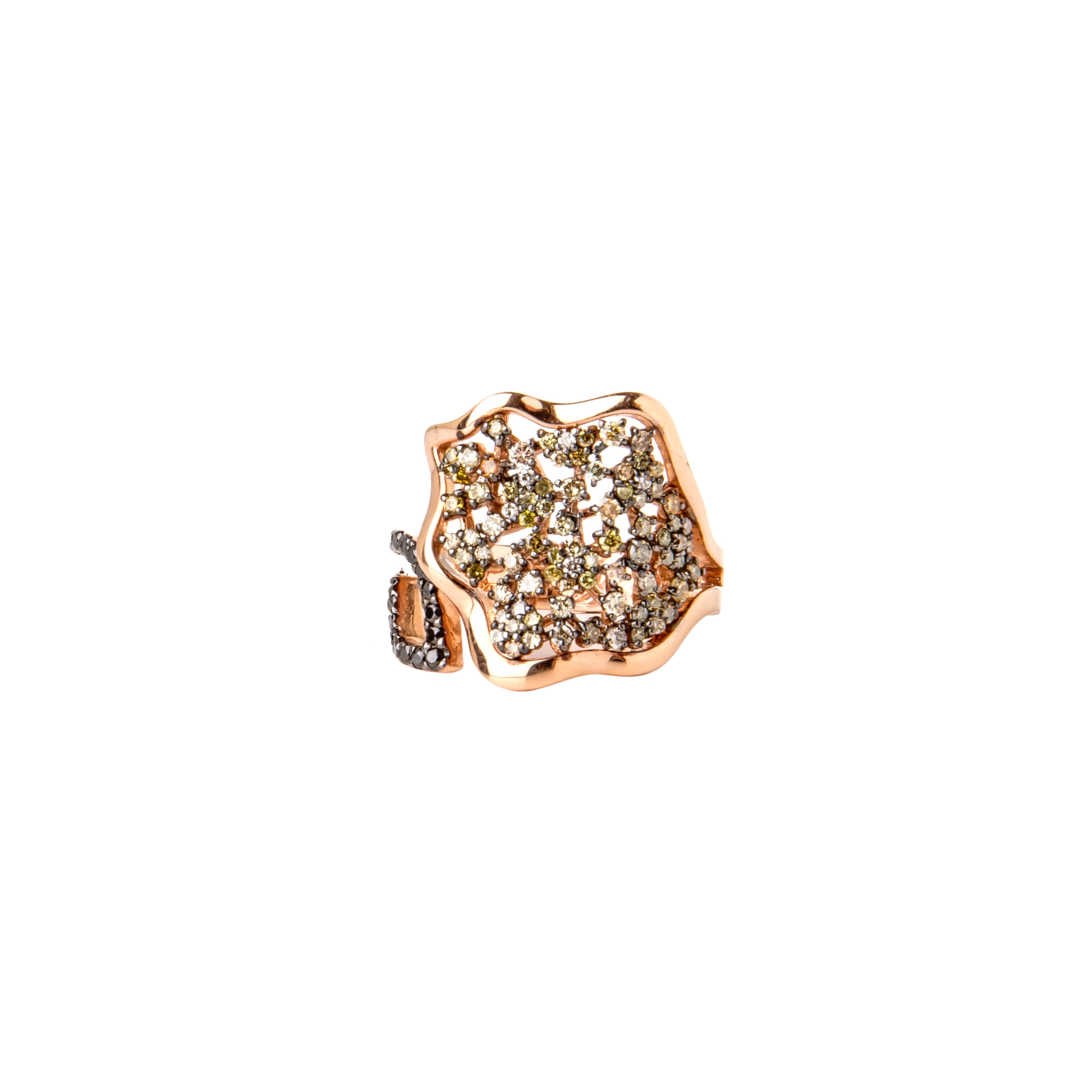 Multicolored Diamond Galaxy Ring