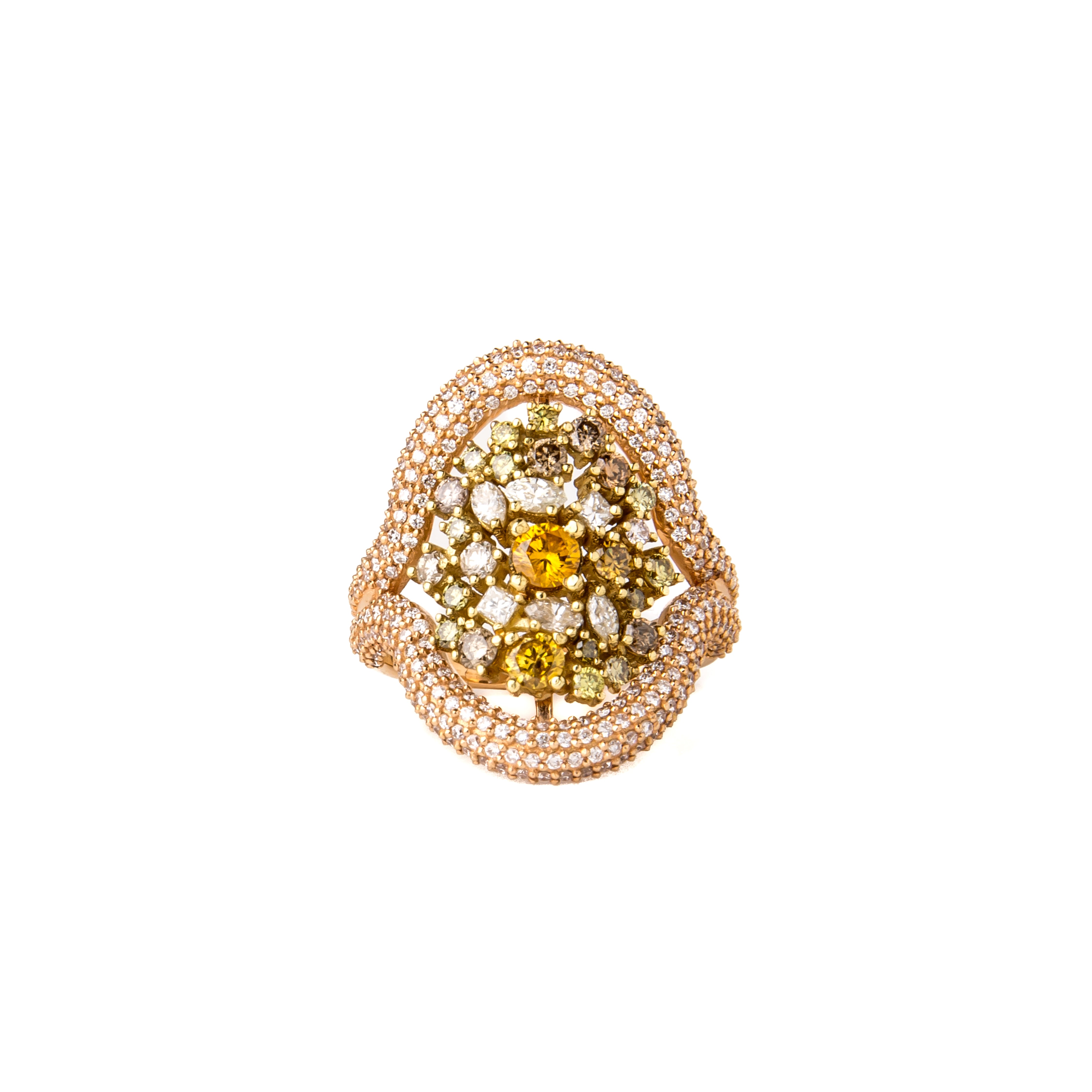Multicolor Diamond High Priestess Ring