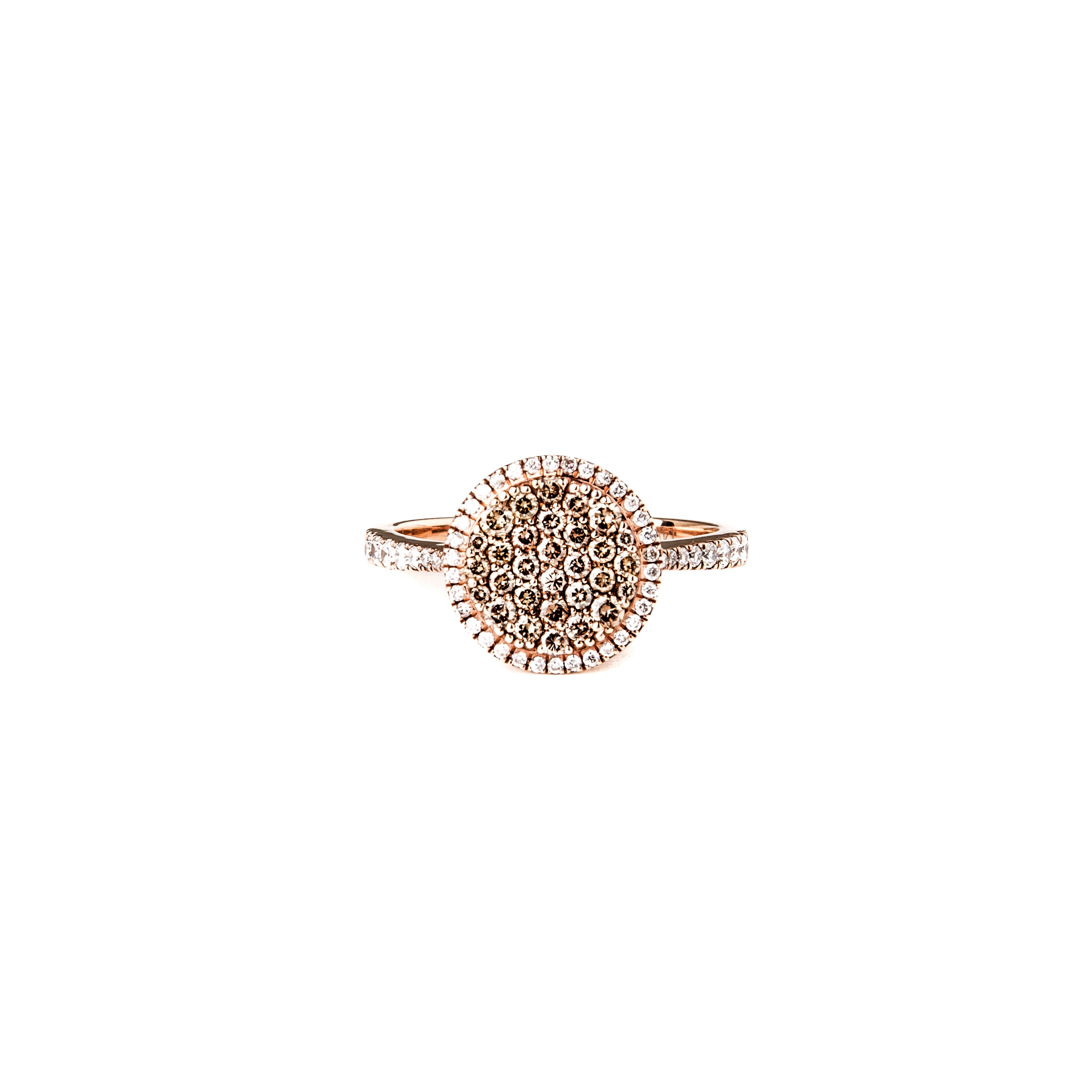 Champagne & White Diamond Cosmic Moon Ring