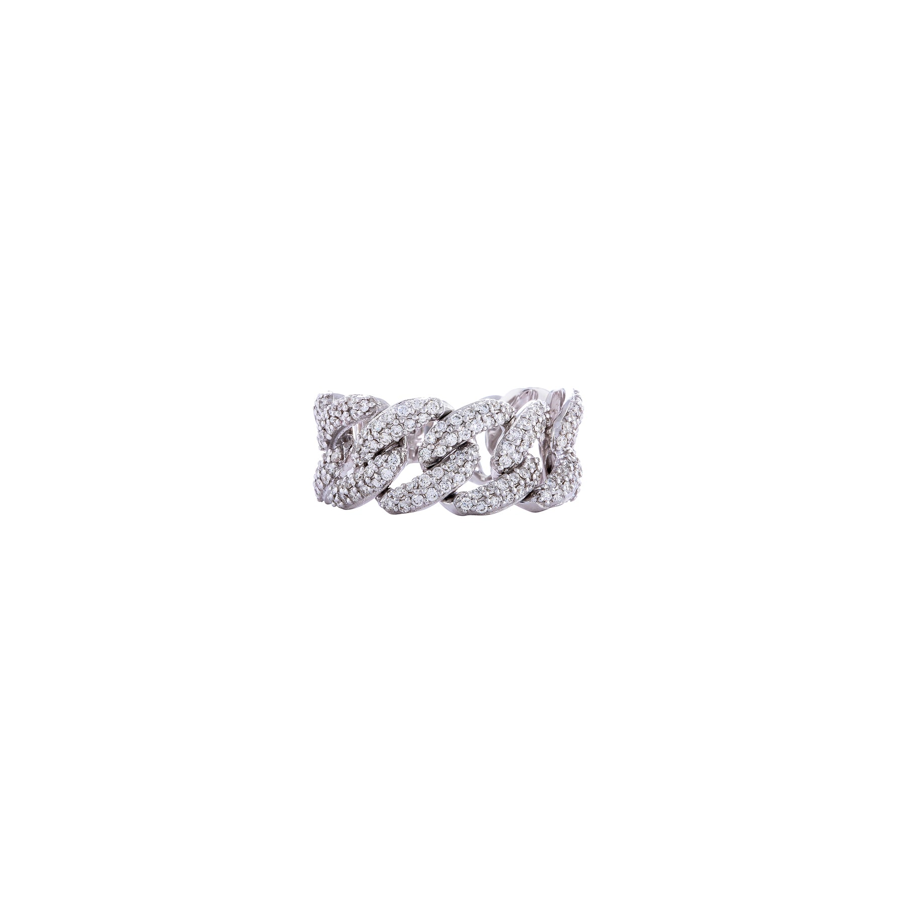 White Gold & Diamond Braided Link Ring