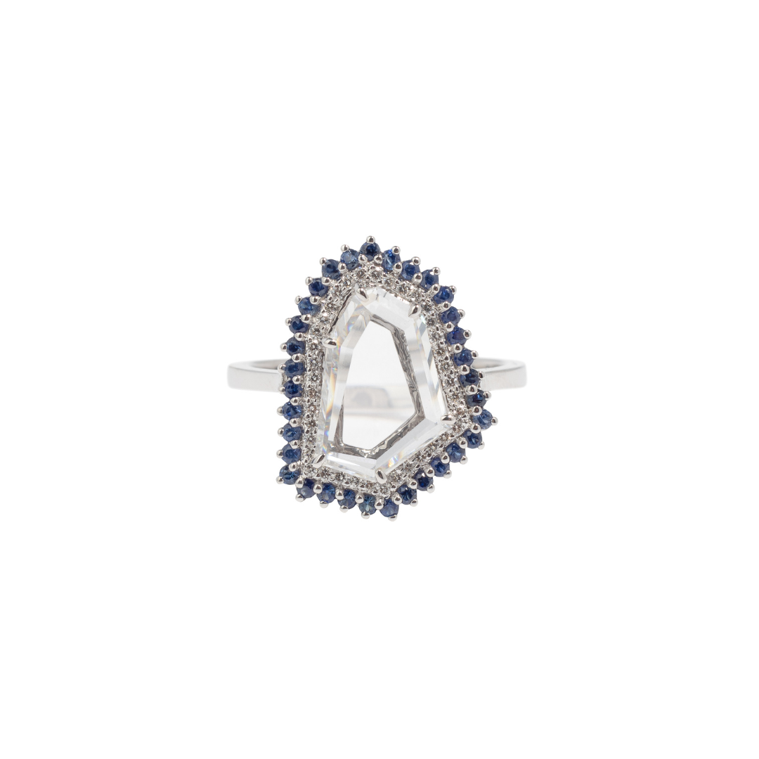 Consciousness of Water Sapphire & Diamond Ring