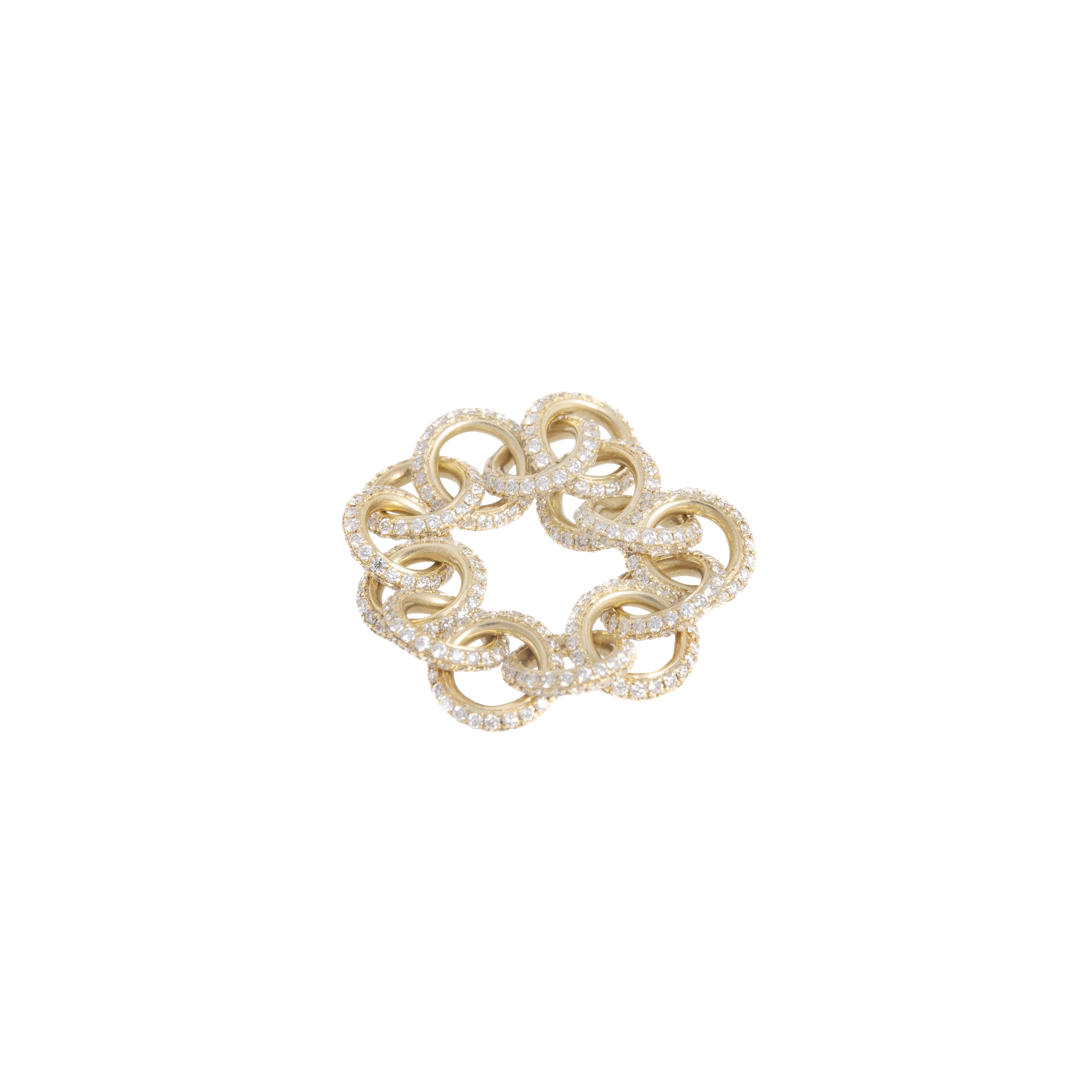 Diamond Chain Yellow Gold Ring